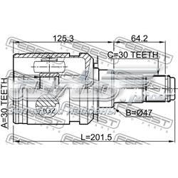 0111GRJ150 Febest ШРУС внутренний, передний