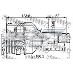 Junta homocinética interna dianteira esquerda 0111SXV10LH Febest