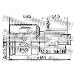 0411CS13RH Febest junta homocinética interna dianteira direita