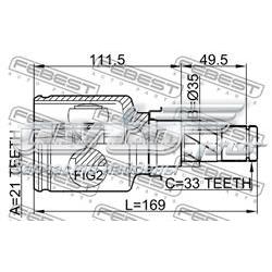 0411Z30 Febest junta homocinética interna dianteira