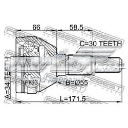 1010-CAP Febest junta homocinética externa dianteira