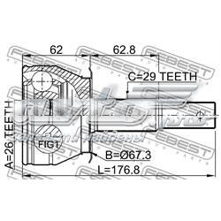 0210R51AT Febest junta homocinética externa dianteira