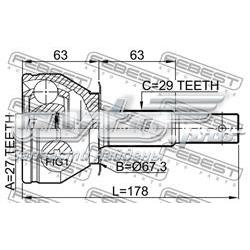 0210R51MT Febest junta homocinética externa dianteira