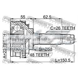 0110-010A48 Febest junta homocinética externa dianteira