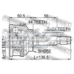 0510014A44 Febest junta homocinética externa dianteira
