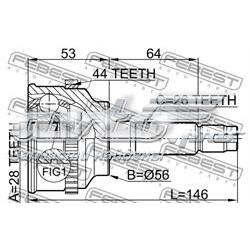 0510034A44 Febest junta homocinética externa dianteira