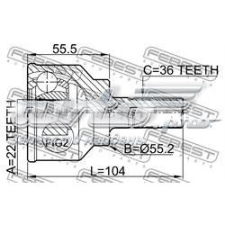 0510-040 Febest junta homocinética externa dianteira