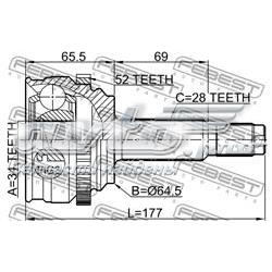 Граната колесная Febest 1410RODA52 цена, от 111.05 USD