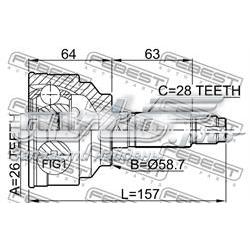 0510050 Febest шрус наружный передний