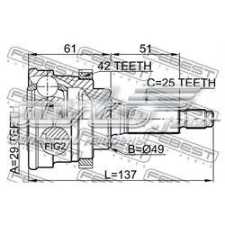 0710029A42 Febest junta homocinética externa dianteira