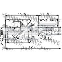 28392SA010 Subaru ШРУС внутренний, передний