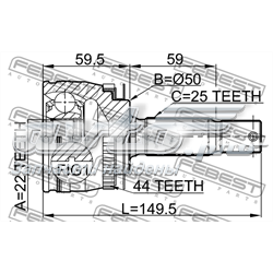 Купить 2210CER16A44 Febest Внешняя граната