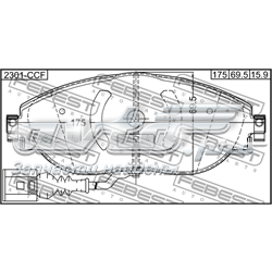 Передние тормозные колодки 2301CCF Febest