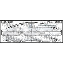 0401KB4TF Febest Колодки передние