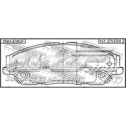 Передние тормозные колодки 3501EMGF Febest