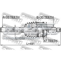 Купить 0414KB4A47R Febest Шарнир равных угловых скоростей передний правый