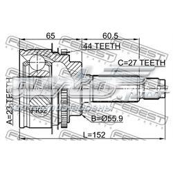 Купить 0810S11A44 Febest Внешняя граната