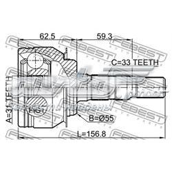 Купить 1010J300 Febest Внешняя граната