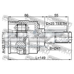 ШРУС внутренний передний левый Febest 1211SOL2WD