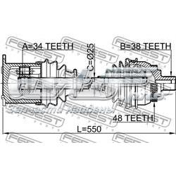 Левая полуось 2114GAL Febest