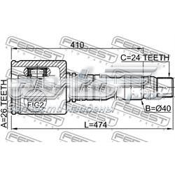 Купить 0111ACV40RH Febest Шарнир угловых скоростей передний правый