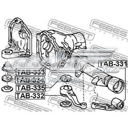 Bloco silencioso (coxim) dianteiro de redutor do eixo dianteiro TAB333 Febest
