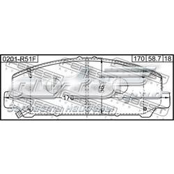 Купить 0201R51F Febest Колодки тормозные