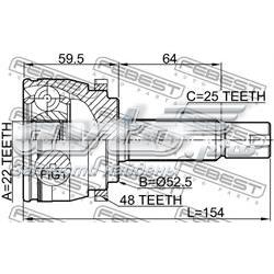 1210SOLA48 Febest Наружная граната