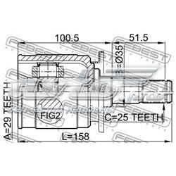 NPW-MS-034 NTY junta homocinética interna traseira