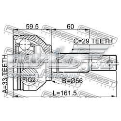 0210J1016 Febest junta homocinética externa dianteira