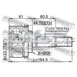 0210P12QG18A44 Febest junta homocinética externa dianteira