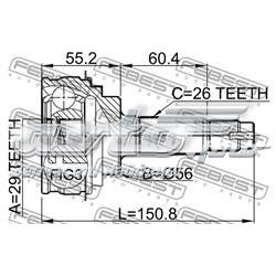 BB4510 Posterparts junta homocinética externa dianteira