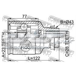 0511-GEMTRH Febest junta homocinética interna dianteira direita