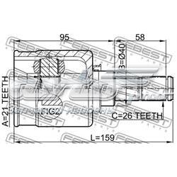 Junta homocinética interna dianteira para Nissan Micra (K12)