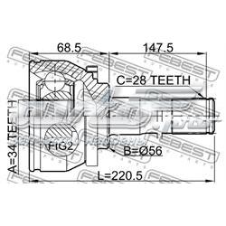 1210TER Febest junta homocinética externa dianteira