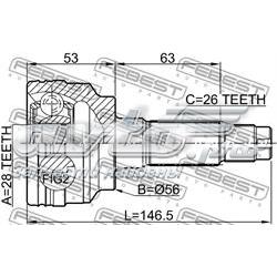 0510323BJ Febest junta homocinética externa dianteira direita