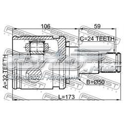 0111CDT220LH Febest Граната внутренняя передняя левая