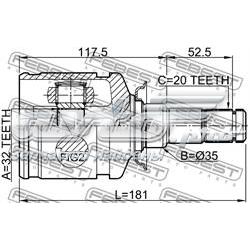 ШРУС внутренний передний левый Febest 0111CT220LH
