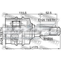 0111SXV20LH Febest ШРУС внутренний, передний
