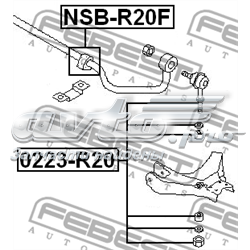 Купить NSBR20F Febest Втулки переднего стабилизатора