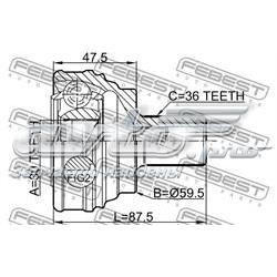 2310032 Febest junta homocinética externa dianteira