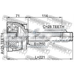0210-071 Febest junta homocinética externa dianteira