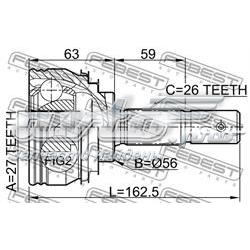 0110012 Febest junta homocinética externa dianteira