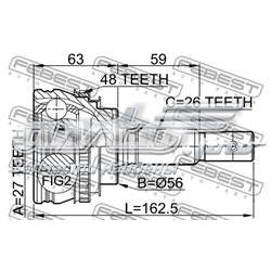 0110012A48 Febest junta homocinética externa dianteira