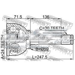 0110030 Febest junta homocinética externa dianteira