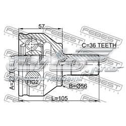 2110FOCII Febest junta homocinética externa dianteira