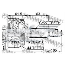 0210034A44 Febest junta homocinética externa dianteira