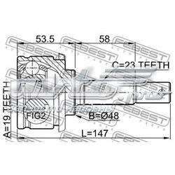 0210043 Febest junta homocinética externa dianteira