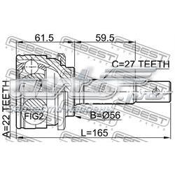 0210051 Febest junta homocinética externa dianteira