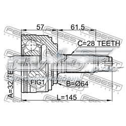 0310033 Febest junta homocinética externa dianteira